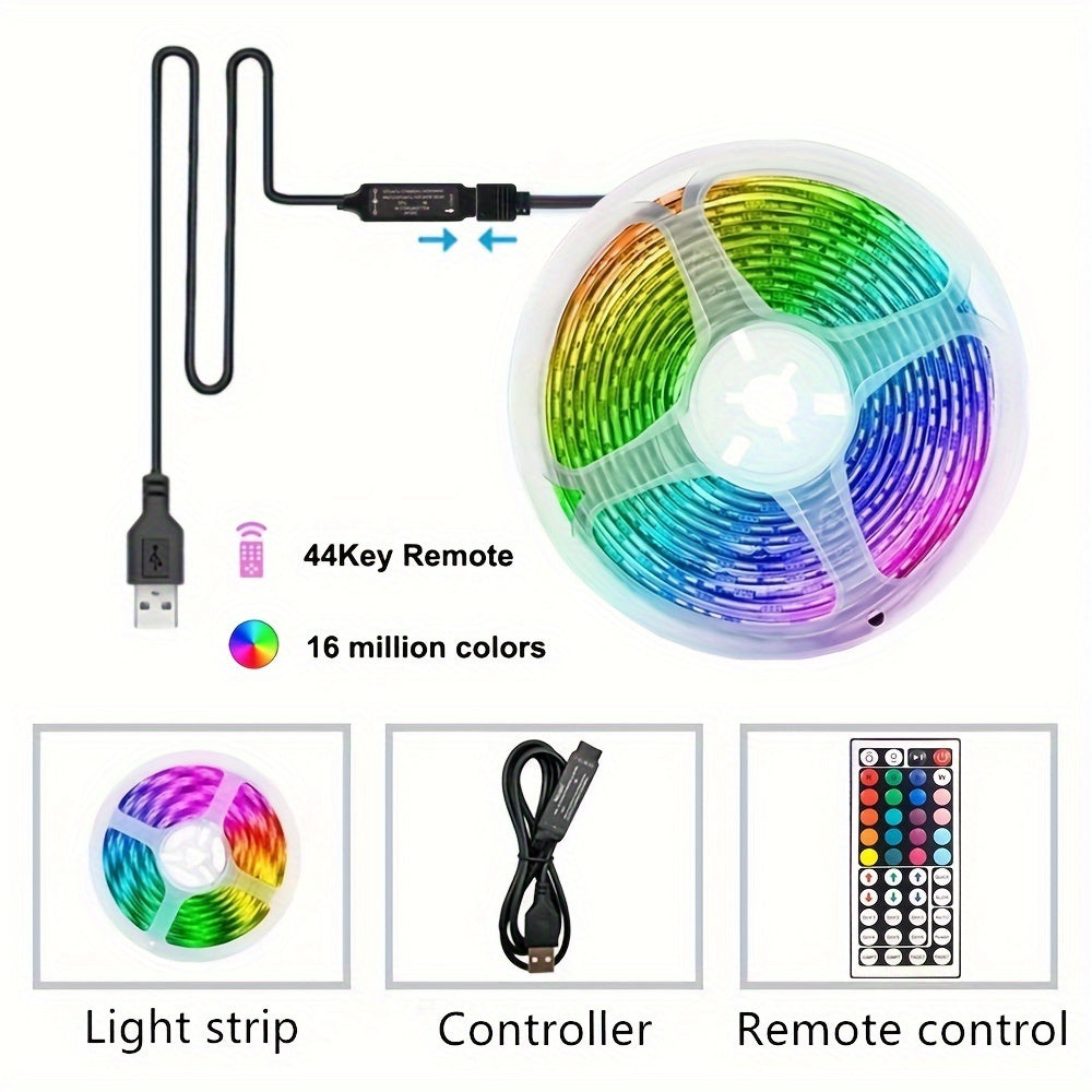 Langaton ohjaus LED-raitavalot Infrapuna-ohjaus RGB-valaistuskoristelu Olohuone ilmapiiri valonauha joustava lamppu koristeperuutti