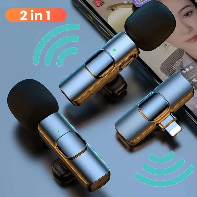 Langaton Lavalier-mikrofoni Äänen ja videon tallennus Minimikrofoni iPhonelle Android-puhelimelle Live Broadcast Pelimikrofoni Kannettava