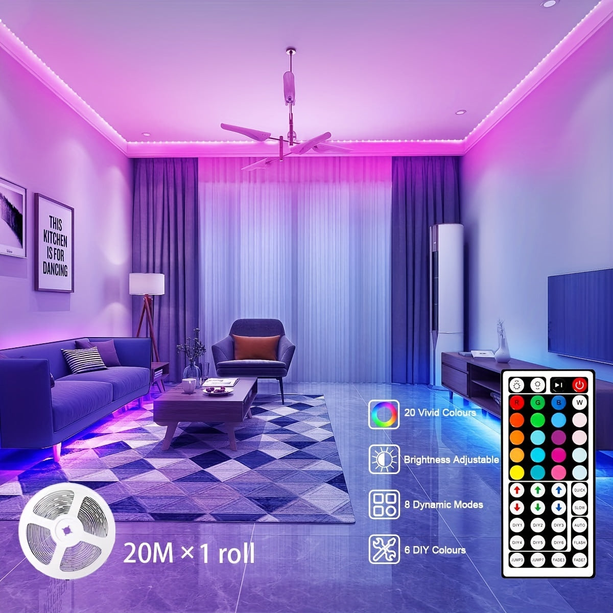 Langaton ohjaus LED-raitavalot Infrapuna-ohjaus RGB-valaistuskoristelu Olohuone ilmapiiri valonauha joustava lamppu koristeperuutti